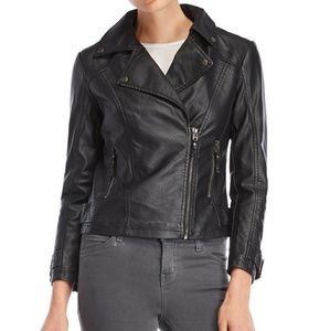 Max Studio Black leather jacket NWOT